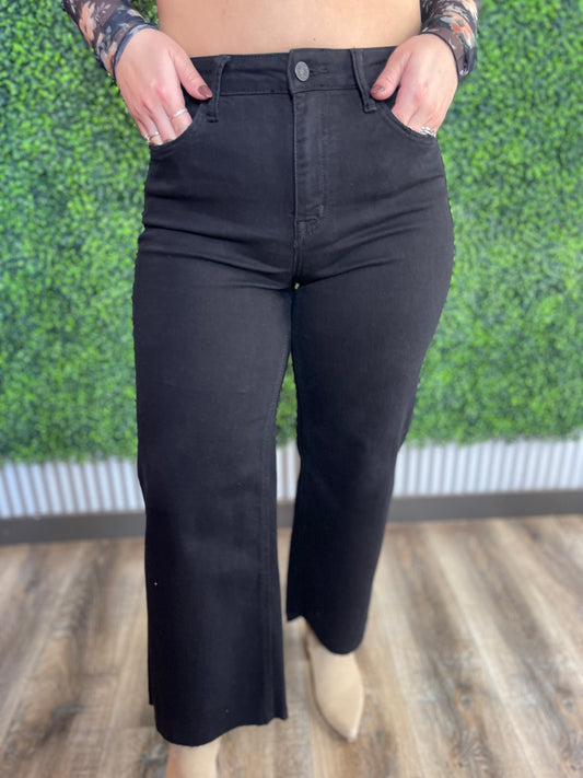 Black Crop Flare Vervet Jeans