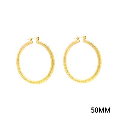 Gold Textured Hoop Earring