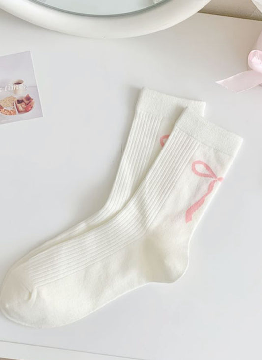 Pink Bow Socks