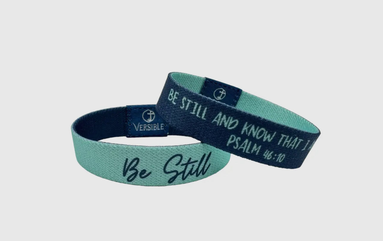 Versible Aqua “Be Still and Know” Wristband