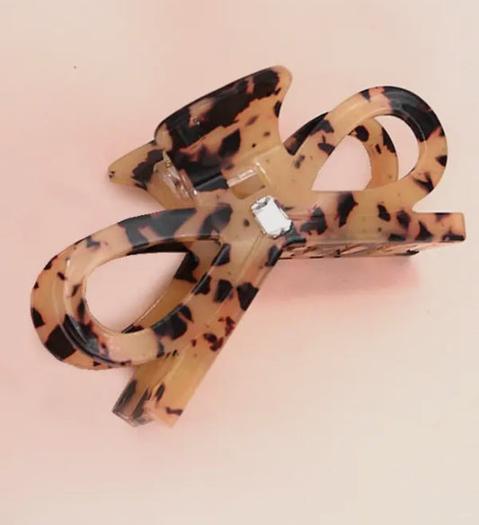 Tortoise Large Bow Claw Clip