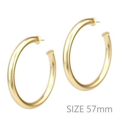 Satin Gold Hoop Earring